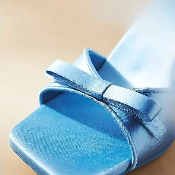 Jeffrey Campbell Sky Blue Knot-Detail Mule Heels - Picture 2 of 4